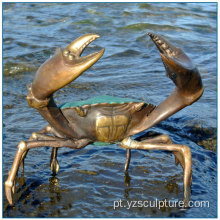 Seaside Decoração Seal Life Large Brass Crab Statue